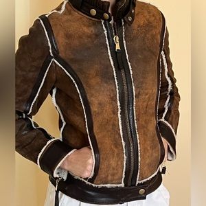 D&G women pilot sheepskin aviator jacket